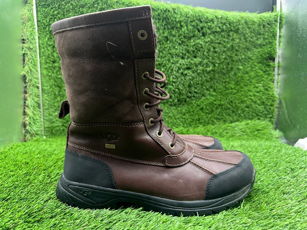 UGG Butte 5521 Snow Boot Men's 10 Brown Leather Wool-Lined Waterproof Winter